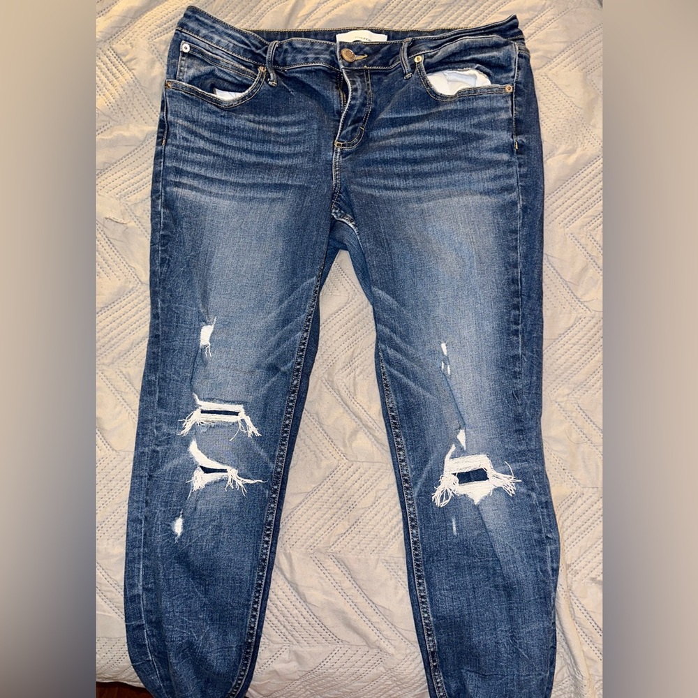 Maurice’s weathered ripped dark wash jeans